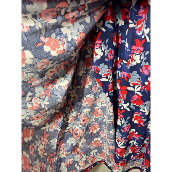 Studio B by Bobeau Wrap Dress Sleeveless Floral Red White Blue Midi Size Large - Picture 6 of 8